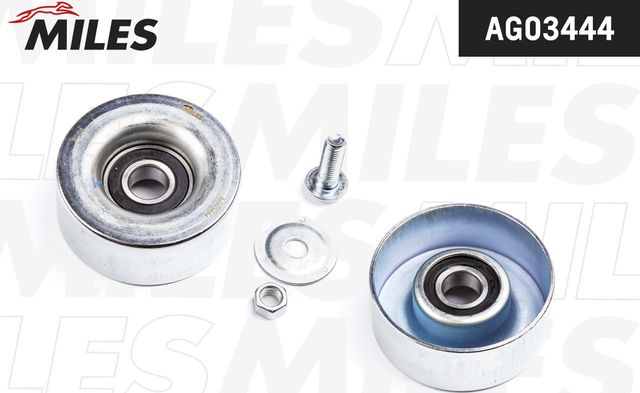 Натяжной ролик (натяжитель) приводного поликлинового ремня Miles для Mitsubishi Pajero IV 2007-2025. Артикул AG03444