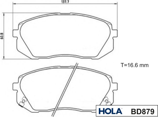 Тормозные колодки HOLA. Артикул BD879