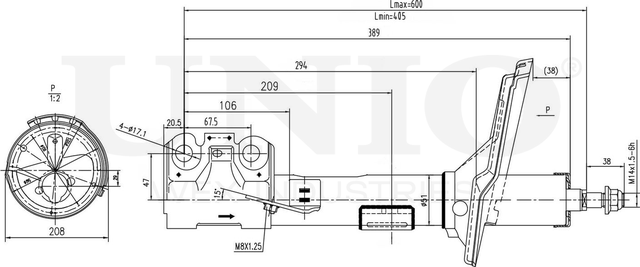 Амортизатор подвески (Unio). Артикул SAB-10165