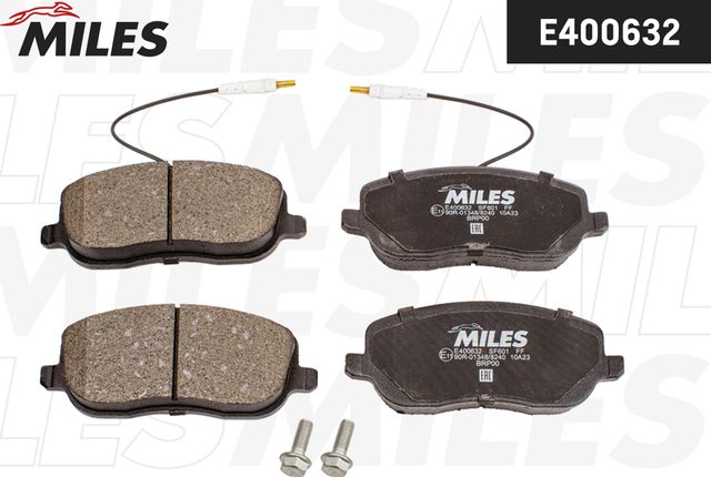 Тормозные колодки Miles (Low-Metallic) передние для Fiat Ulysse II 2002-2011. Артикул E400632