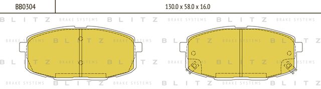 Колодки тормозные дисковые передние Kia Ceed 2007-, Hyundai I30 2008 (Blitz). Артикул BB0304