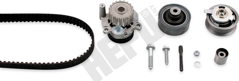 Помпа (водяной насос) с комплектом ремня ГРМ Hepu. Артикул PK05492