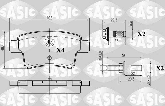 Тормозные колодки Sasic. Артикул 6210018