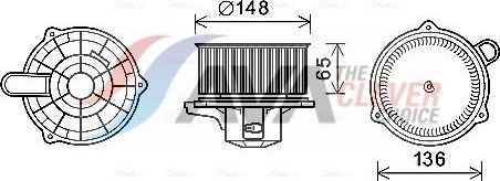 Вентилятор, мотор печки (отопителя) салона AVA. Артикул KA8240