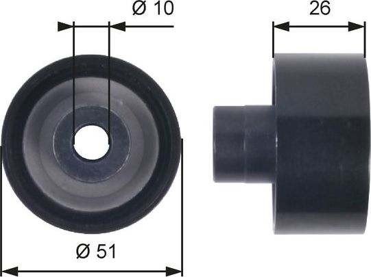 Направляющий (ведущий) ролик приводного поликлинового ремня Gates (Металл). Артикул T36090