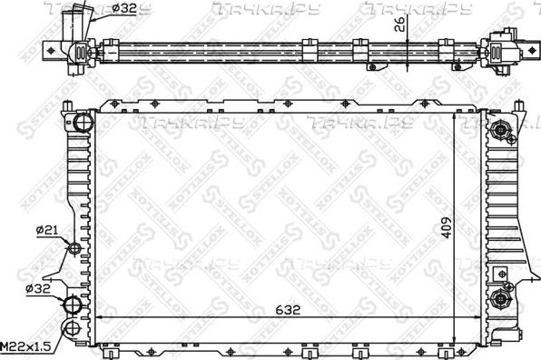 Радиатор охлаждения двигателя Stellox для Audi 100 IV (C4) 1990-1994. Артикул 10-25079-SX