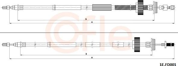 Трос ручника (тросик ручного тормоза) Cofle. Артикул 92.1E.FD001