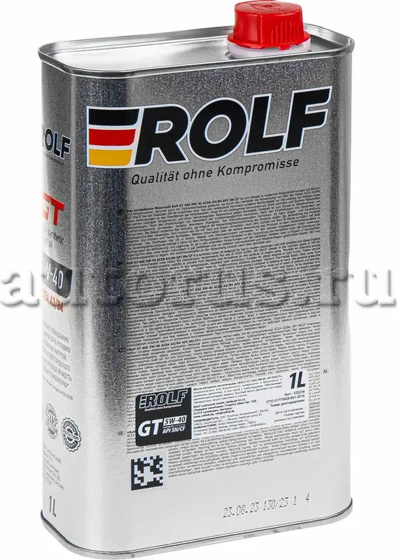 Масло моторное Rolf GT 5W-40 A3/B4 SN/CF 1л (металл) (синтетика) Rolf. Артикул 322234