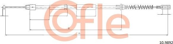 Трос ручника (тросик ручного тормоза) Cofle. Артикул 92.10.9892
