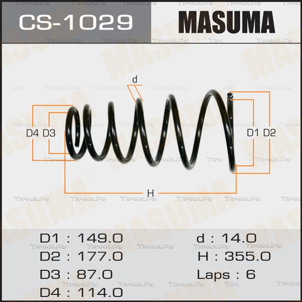 Пружина подвески Masuma задняя правая/левая для Toyota Harrier I (XU10) 1997-2003. Артикул CS-1029