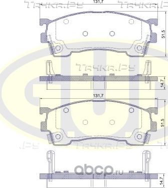 Тормозные колодки G.U.D. передние для Mazda MX-6 1992-1997. Артикул GBP041504