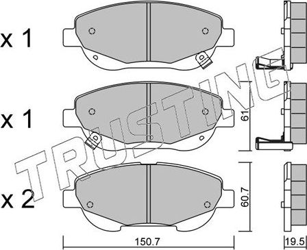 Тормозные колодки Trusting передние для Toyota Verso I 2009-2018. Артикул 896.0