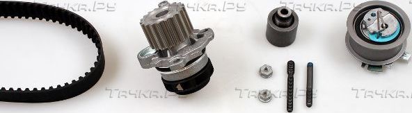 Помпа (водяной насос) с комплектом ремня ГРМ Hepu для Volkswagen Caddy III 2007-2010. Артикул PK05500