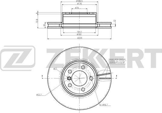 Тормозной диск Zekkert. Артикул BS-6212