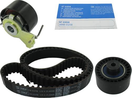 Ремень ГРМ с роликами (комплект) SKF для Peugeot 307 I 2003-2007. Артикул VKMA 03258