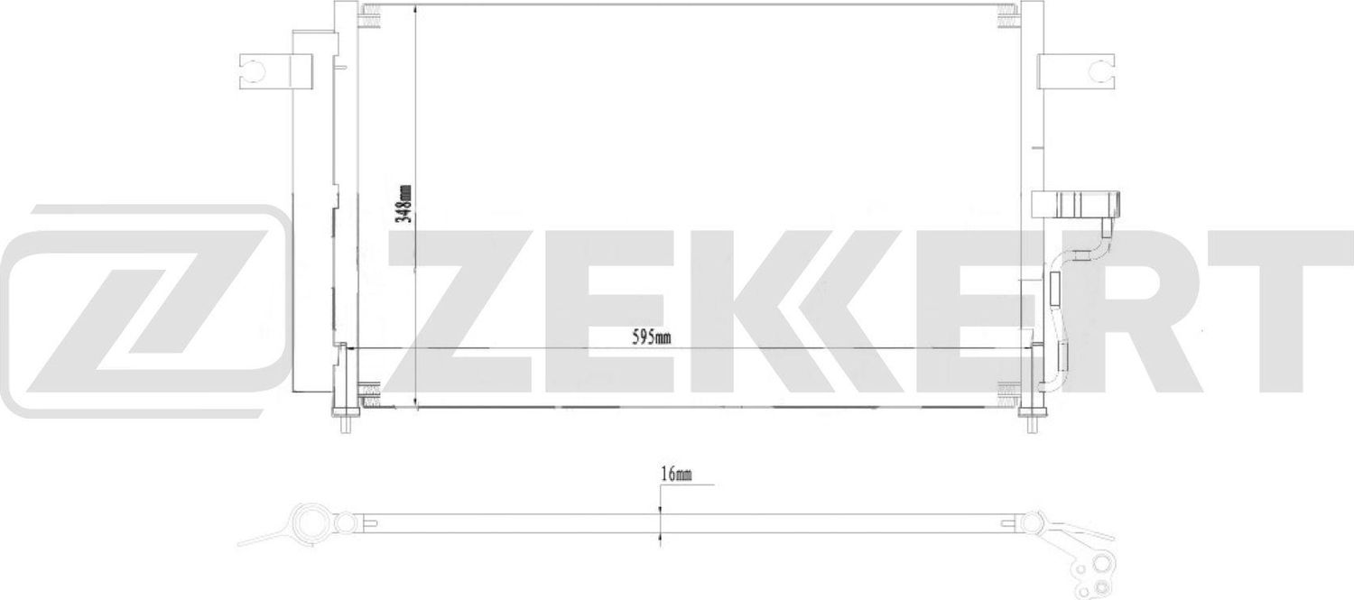Радиатор кондиционера (конденсатор) Zekkert (алюминий / пластик). Артикул MK-3071