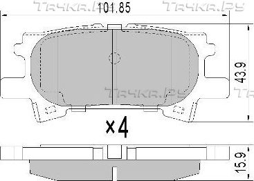 Тормозные колодки Fremax задние для Toyota Harrier II (XU30) 2003-2013. Артикул FBP-0068