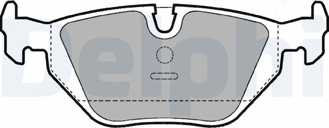 Тормозные колодки Delphi (Low-Metallic) задние для BMW 3 IV (E46) 1997-2006. Артикул LP907