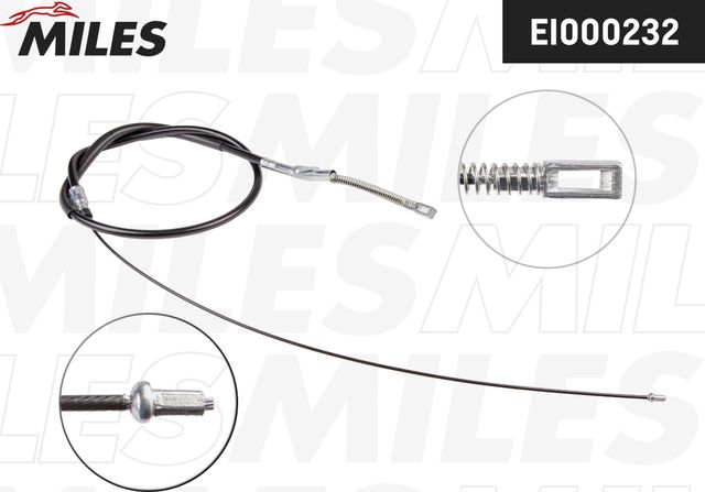 Трос ручника (тросик ручного тормоза) Miles задний правый для Mercedes-Benz T1 1977-1996. Артикул EI000232