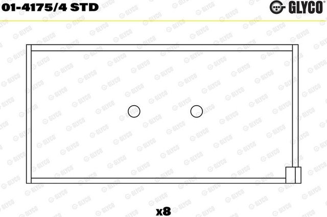 Вкладыши шатунные Glyco для Fiat Duna 1987-1991. Артикул 01-4175/4 STD