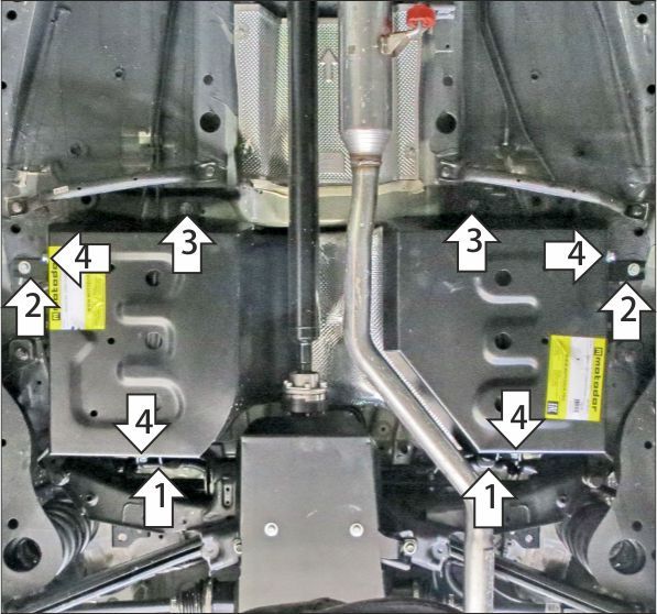 Защита Мотодор для топливного бака Haval H3 2024-2026. Артикул 73109