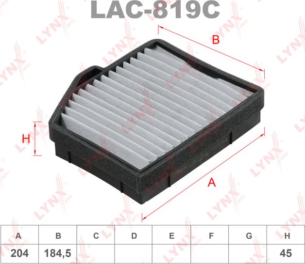 Салонный фильтр LYNXauto. Артикул LAC-819C