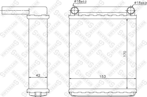 Радиатор отопителя (печки) Stellox для Mercedes-Benz Sprinter 903 1995-2006. Артикул 10-35139-SX