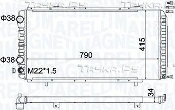 Радиатор охлаждения двигателя Magneti Marelli для Peugeot 607 I 2005-2011. Артикул 350213180900