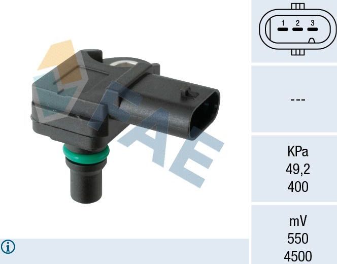 Датчик абсолютного давления (ДАД, MAP) FAE для BMW X5 II (E70) 2008-2013. Артикул 15136