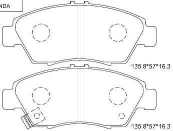 Тормозные колодки Asimco. Артикул KD1776
