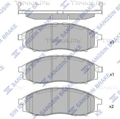 Тормозные колодки Sangsin Hi-Q. Артикул SP2078