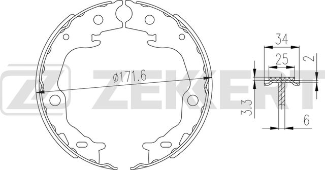 Тормозные колодки (стояночная тормозная система) Zekkert. Артикул BK-4003