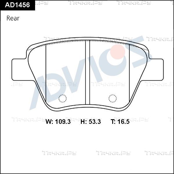 Тормозные колодки Advics задние для Skoda Octavia A5 2004-2013. Артикул AD1456