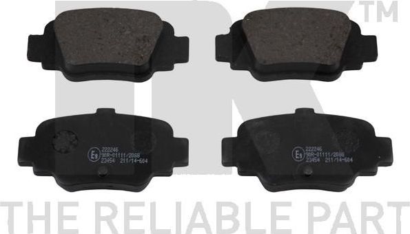 Тормозные колодки NK задние для Nissan Micra K11 1992-2003. Артикул 222246