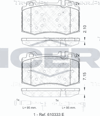 Тормозные колодки Icer. Артикул 181389-203