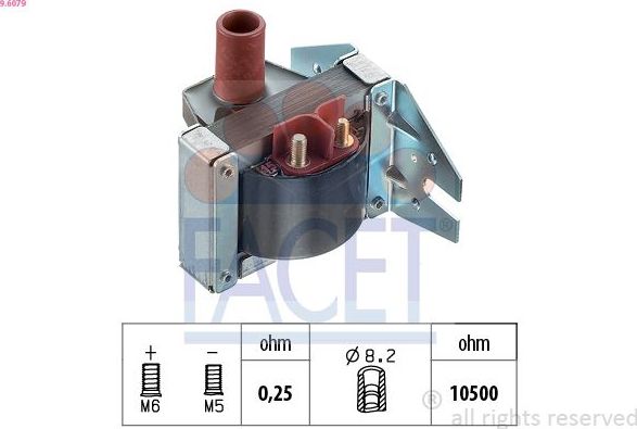 Катушка зажигания Facet Made in Italy - OE Equivalent. Артикул 9.6079