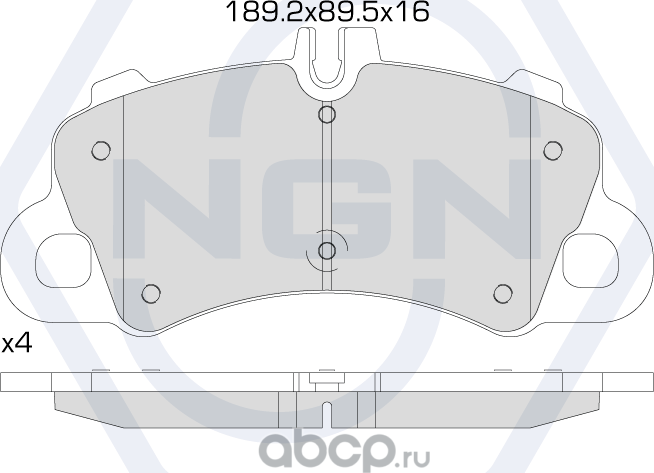 Колодки тормозные керамические, передние (NGN). Артикул 3502405