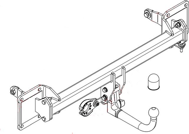 Фаркоп Steinhof для Mercedes-Benz GLS-Класс Х167 2019-2026. Быстросъемный крюк. Артикул M-167