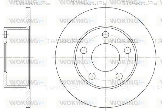 Тормозной диск Woking задний для Volkswagen Passat B2 1984-1988. Артикул D6123.00