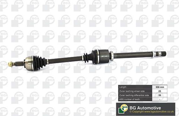 Полуось (привод в сборе, приводной вал) BGA. Артикул DS7331RA