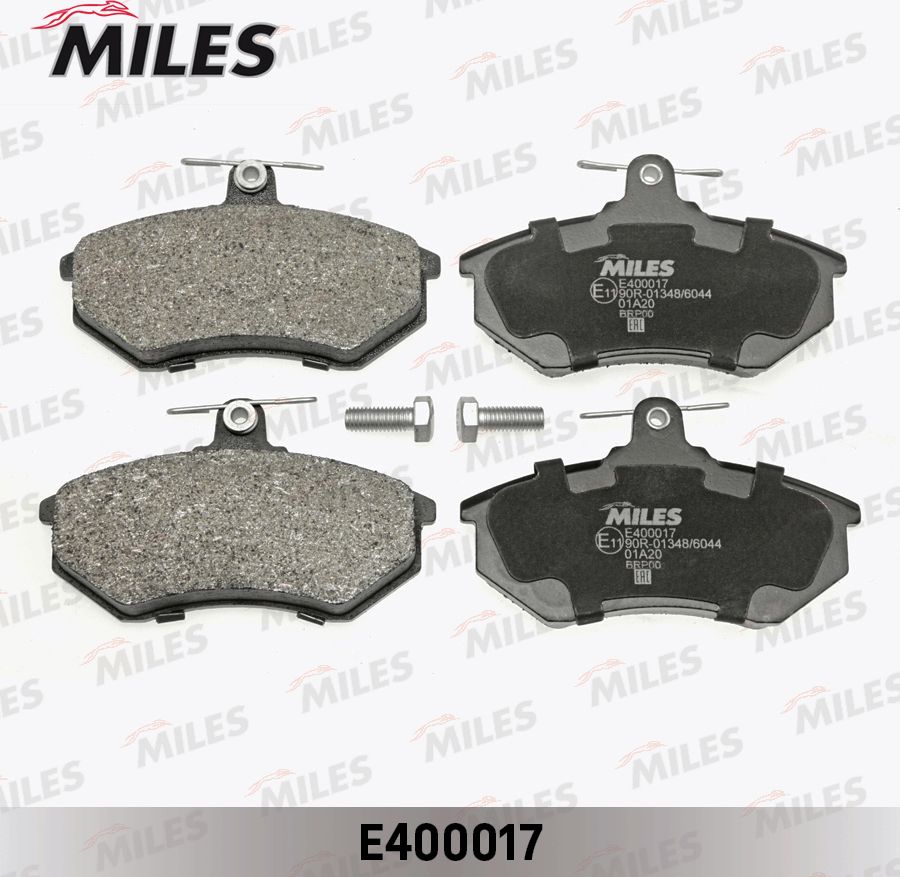 Тормозные колодки Miles (Low-Metallic) передние для Audi 90 II (B3) 1987-1991. Артикул E400017
