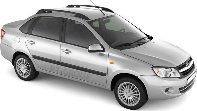 Рейлинги продольные PT Group Усиленные для Lada Granta седан 2011-2026 Черный муар. Артикул 01900702