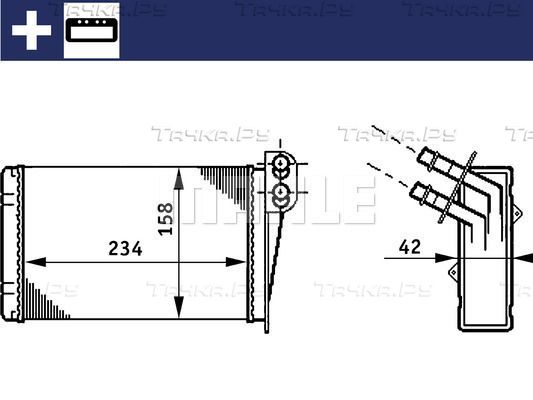 Радиатор отопителя (печки) Mahle Behr для Renault Clio II 1998-2013. Артикул AH 73 000S