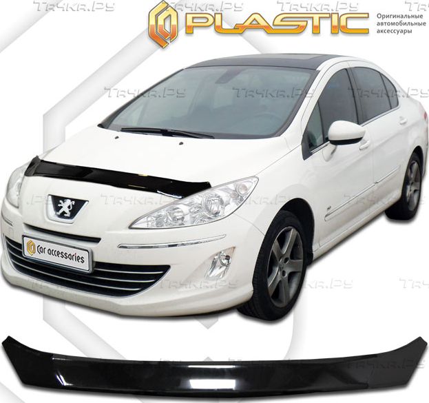 Дефлектор СА Пластик для капота (Classic черный) для Peugeot 408 седан 2012-2026. Артикул 2010010108359