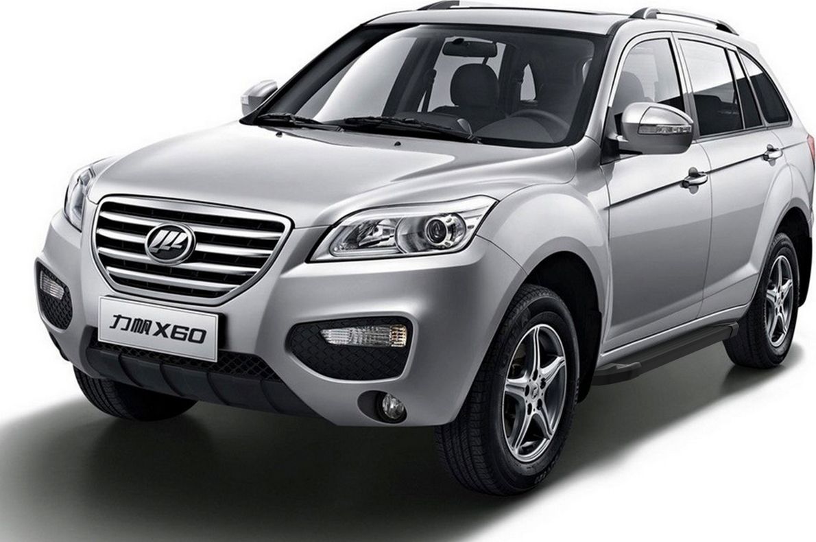 Пороги алюминиевые Rival Black для Lifan X60 2012-2016. Артикул F160ALB.3302.2