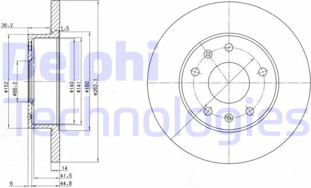 Тормозной диск Delphi передний для Toyota 4Runner II 1991-1995. Артикул BG3426
