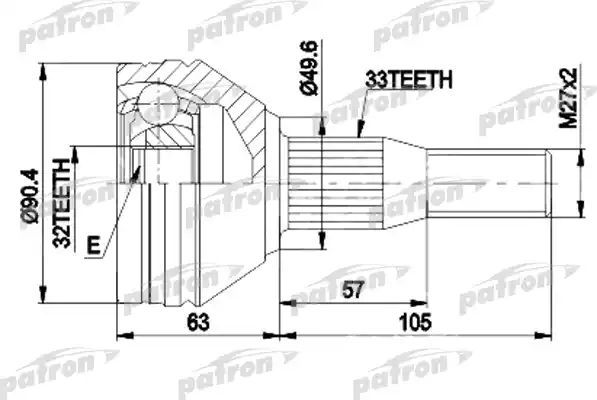 Шрус наружный (граната) Patron. Артикул PCV9838