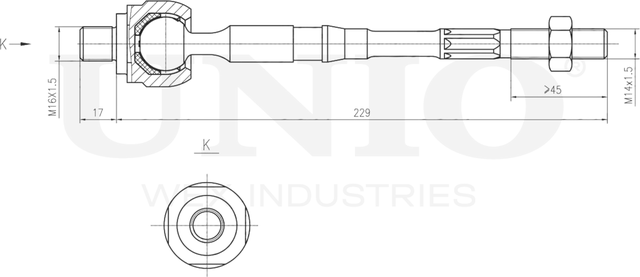 Тяга рулевая (Unio). Артикул SSP-30084