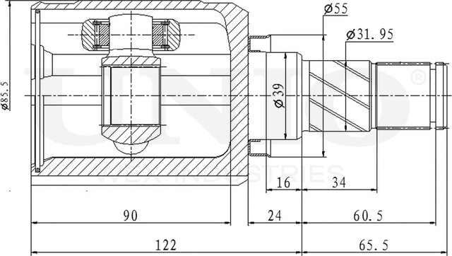 ШРУС внутренний (Unio). Артикул CVJ-30159