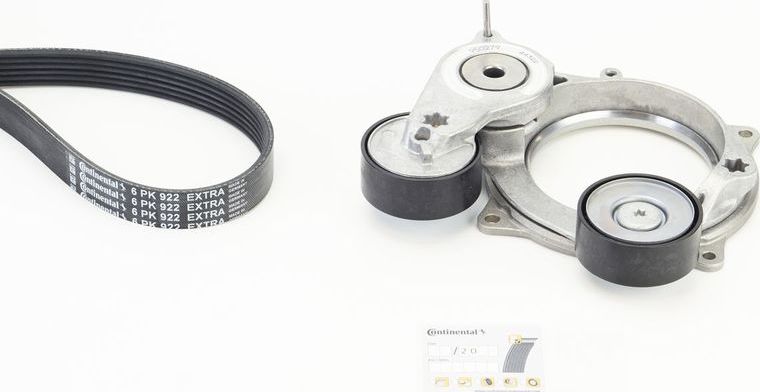 Приводной ремень поликлиновой с роликами (комплект) ContiTech. Артикул 6PK922 EXTRA K1